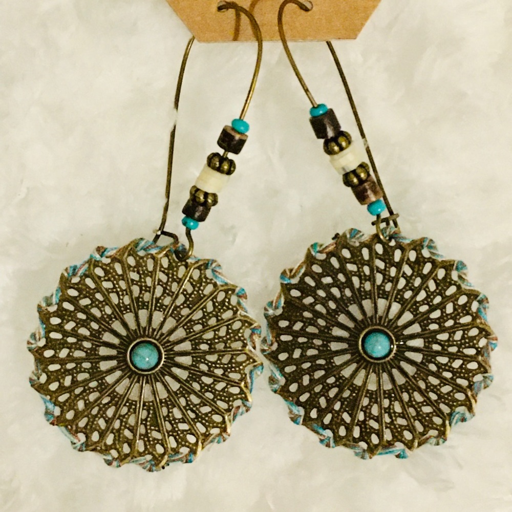 Copper & turquoise earrings